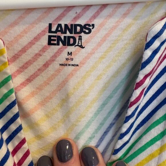 Lands' End Size M Medium 10 - 12 Rainbow Striped Tank Dress - Picture 5 of 6